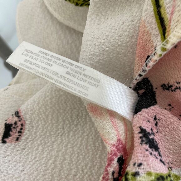 Jack & Missy Open Front Kimono OSFM Floral print ruffle hem trumpet sleeves - Picture 5 of 8